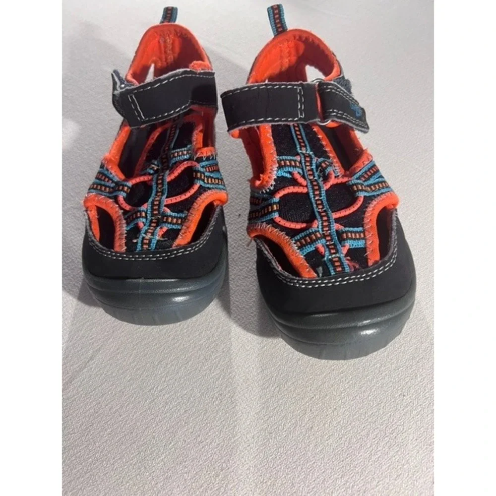OshKosh B'gosh Water Sandals Kids Size 9 Black Orange Good JAX2-B Sporty